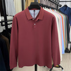 2025 autumn new arrivals cotton solid color casual all-match polo shirt