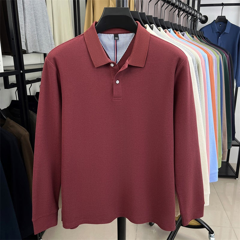 2025 autumn new arrivals cotton solid color casual all-match polo shirt