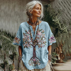 Women's Tree Of Life Floral Art Comfy Shirt