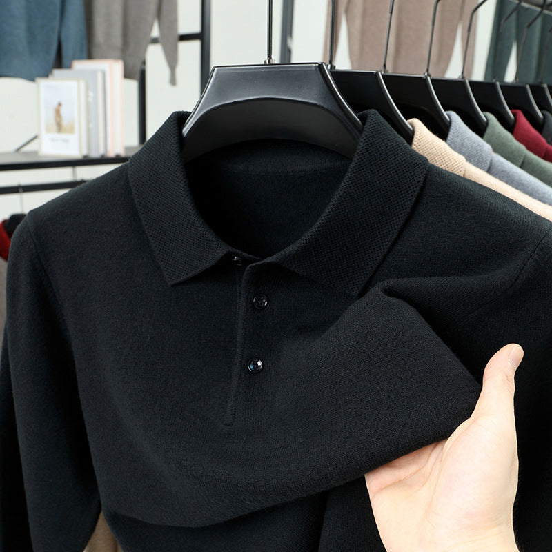 Men's New cashmere Classic Knit Polo Sweater