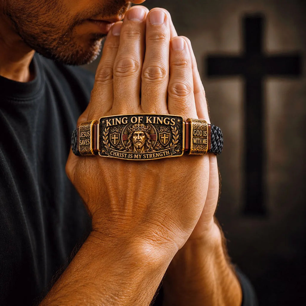 💝💝King of Kings Faith Bracelet – Adjustable Christian Wristband – Gift