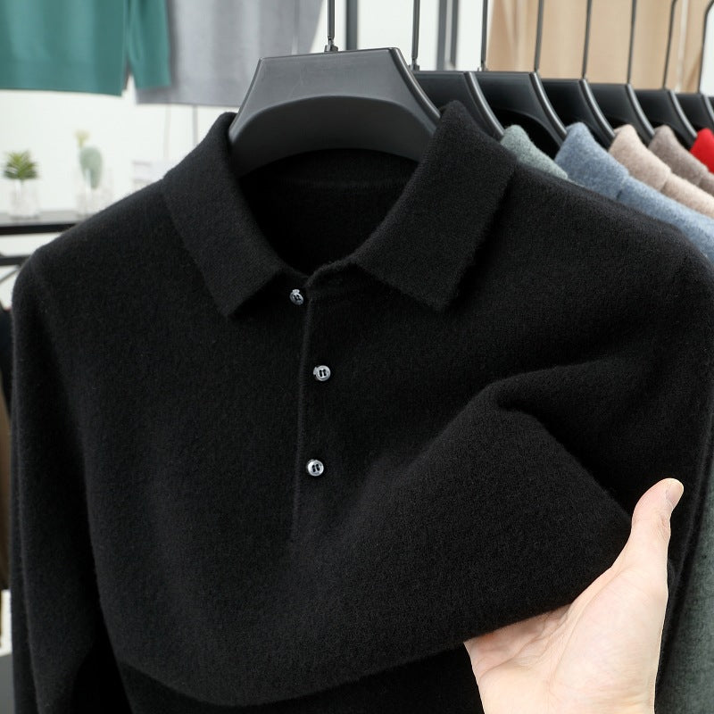 2025 Men's Cashmere Premium Knit Polo Sweater