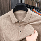2025 Men's Cashmere Classic Knit Polo Sweater