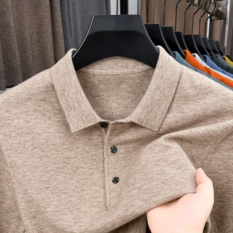 2025 Men's Cashmere Classic Knit Polo Sweater