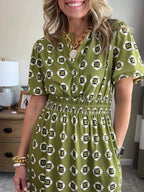 CLEARANCE🔥 Summer Elastic Waistband Printed Dress