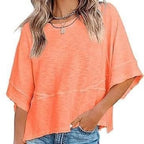 📦📦Panel Solid Color Flared Sleeve T-Shirt