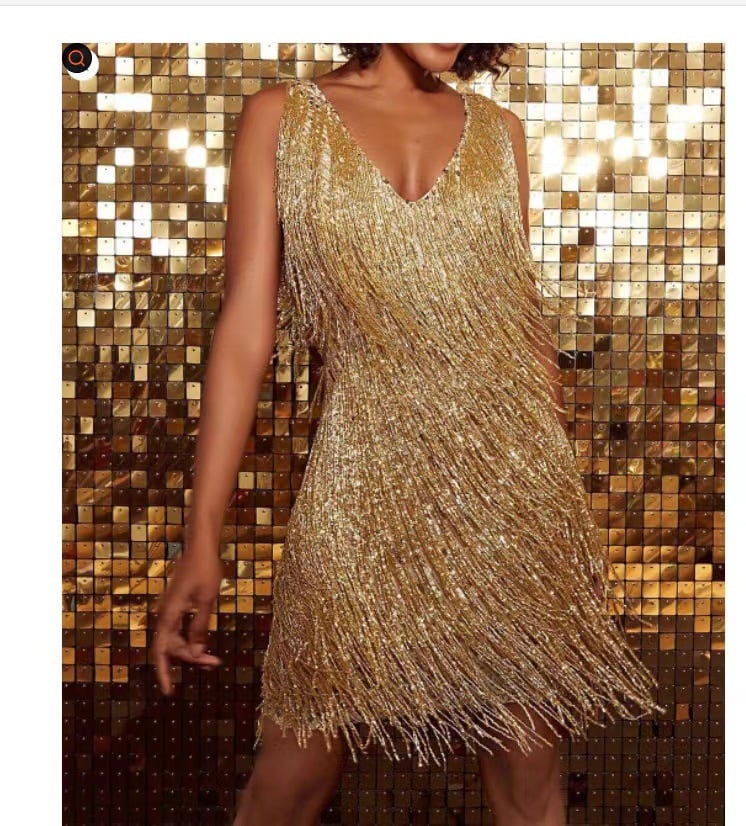 💝💝👗Sexy and elegant party dress with fringe👗