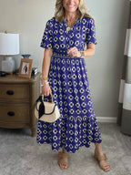 CLEARANCE🔥 Summer Elastic Waistband Printed Dress