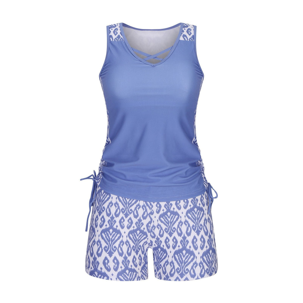 ⏰LAST DAY 60% OFF -Miraclesuit Women's Tummy Control Tankini Set with Built-In Bra – Flattering Boho Swimwear with Shorts🔥 Buy 2 Free Shipping