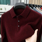 2025 Men's Cashmere Premium Knit Polo Sweater