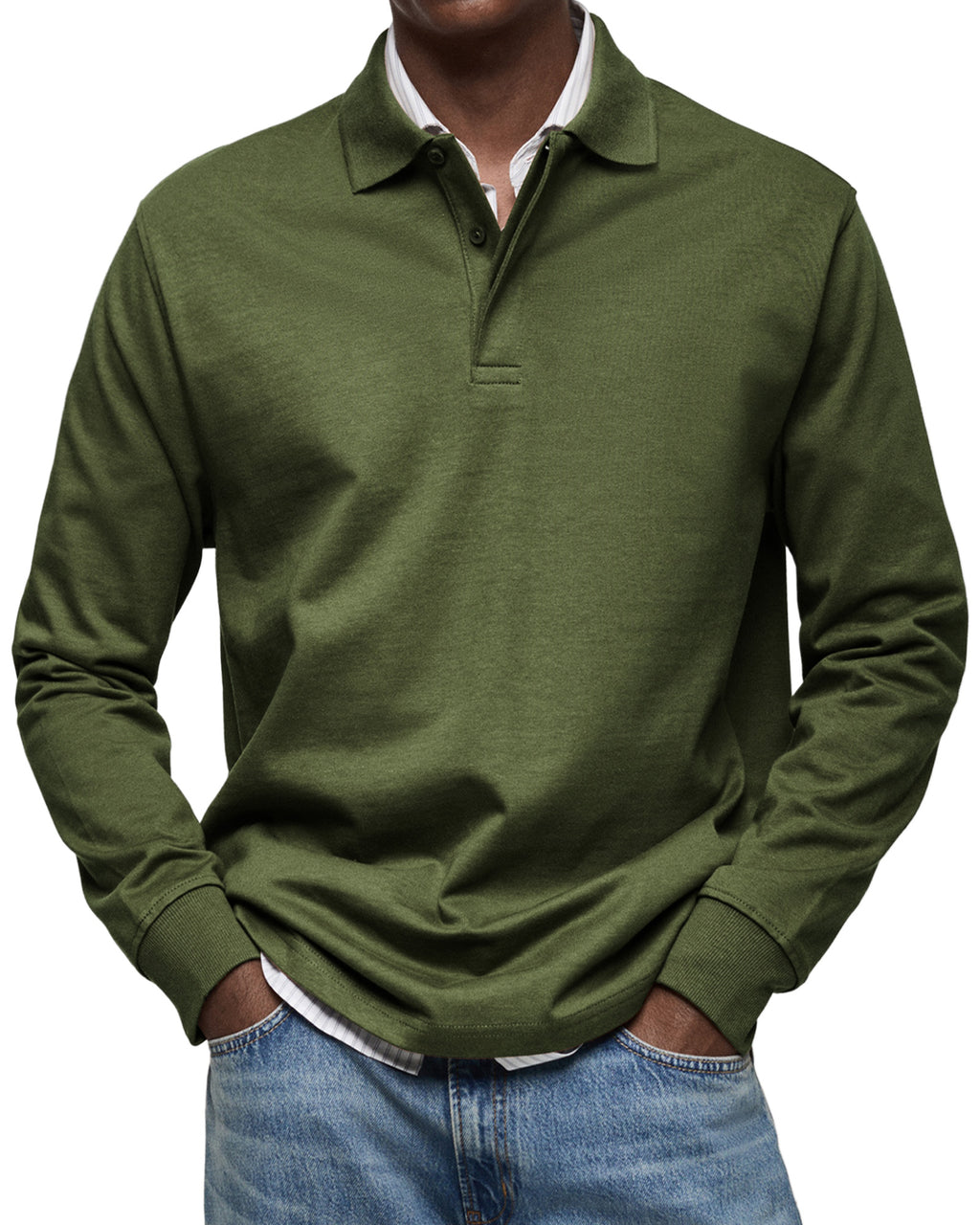 CLEARANCE🔥 Men's Everyday Comfort Lapel Button Casual Long Sleeve POLO Shirt