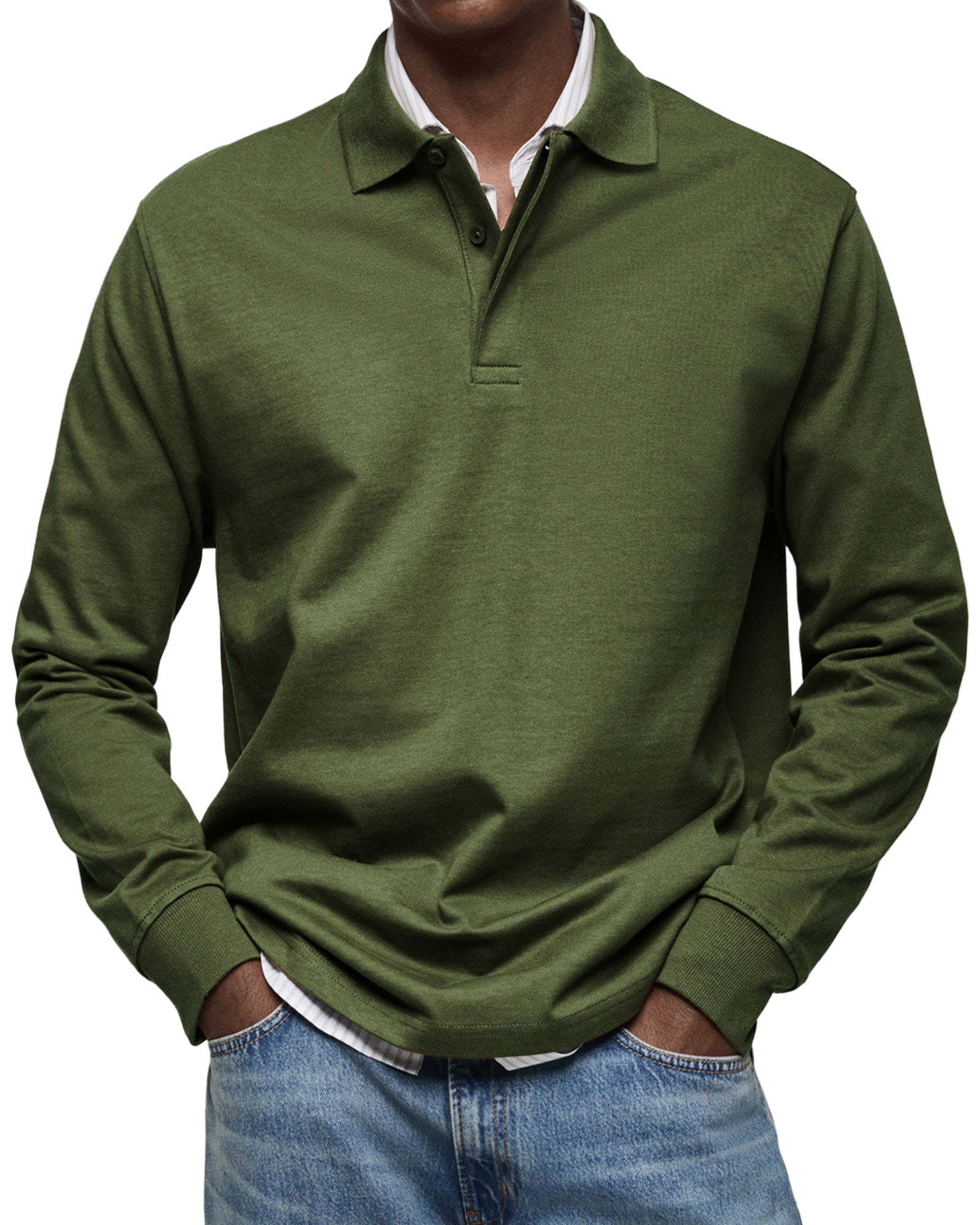 CLEARANCE🔥 Men's Everyday Comfort Lapel Button Casual Long Sleeve POLO Shirt
