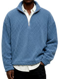 NEW🔥 Men's Daily Textured Stand Collar Zipper Casual Sweatshirt