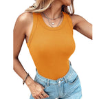 ✨✨Built-in Bra Tank Top Ribbed Racerback Tops Women Going Out Tops Everyday Basic Tanks Padded Tops