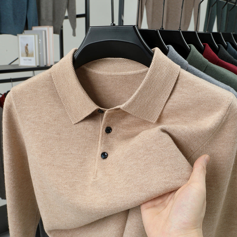 Men's New cashmere Classic Knit Polo Sweater
