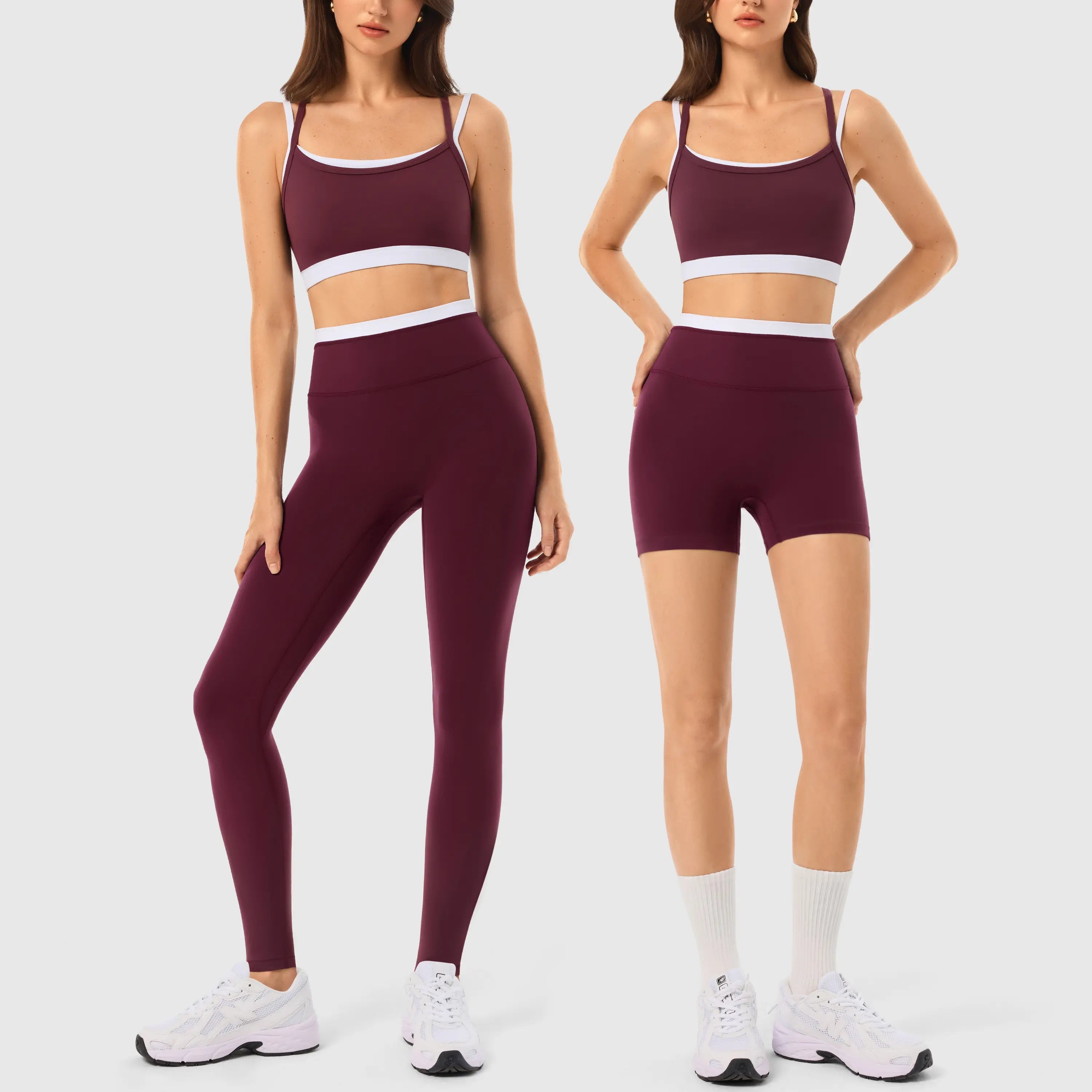 ✨✨Women's 2-Piece Matching Workout Set, Women's Clothes with Seamless Yoga Leggings & Padded Sports Bra for Gym Athletic Use