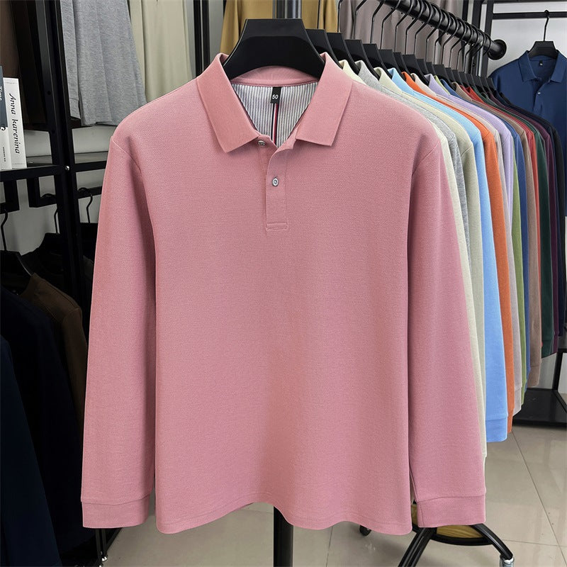 2025 autumn new arrivals cotton solid color casual all-match polo shirt