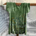Vintage Embroidered Fresh Floral Cotton T-shirt