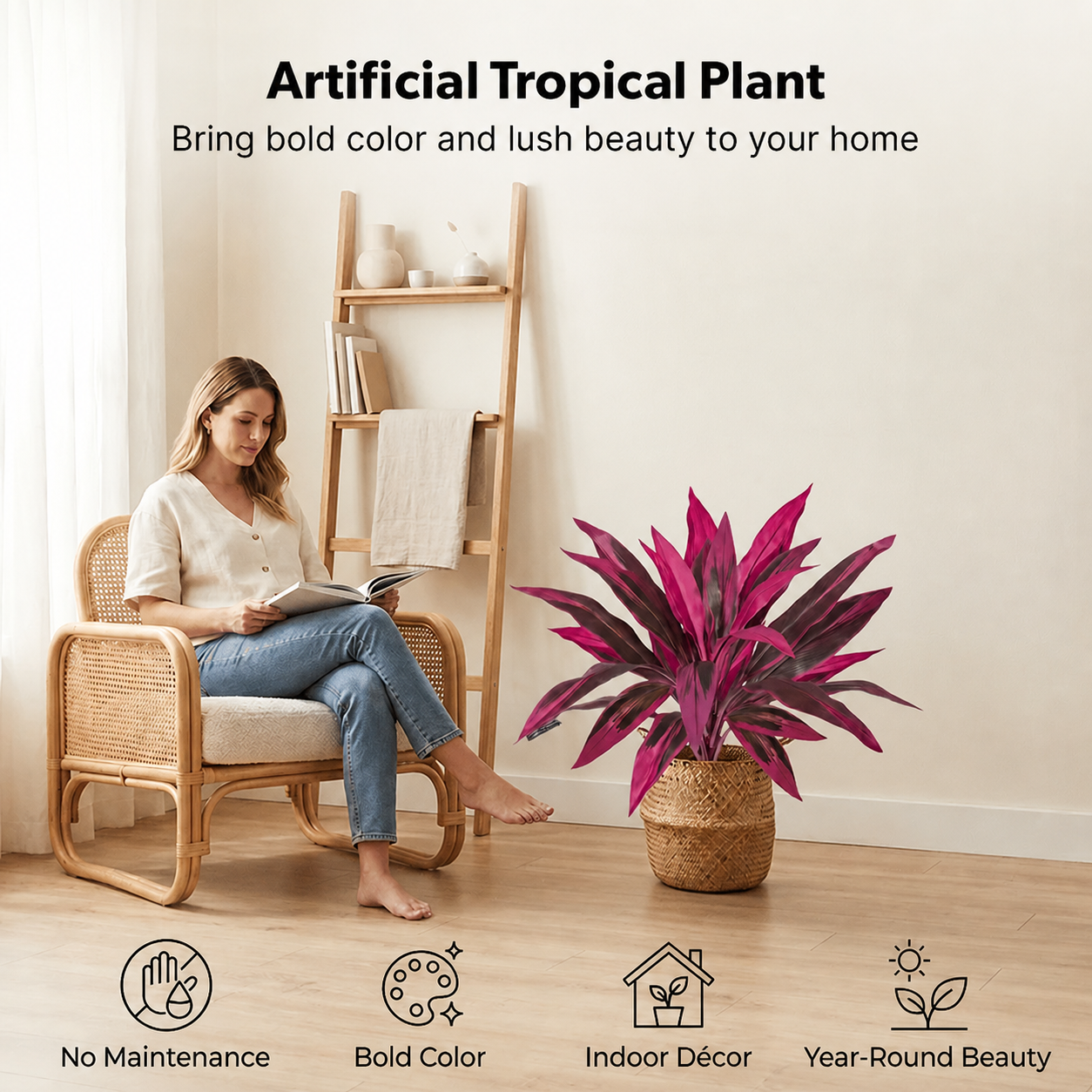 📦📦 Last Day 60% OFF - Artificial Boston Fern & Dragon's Blood Tree Plants