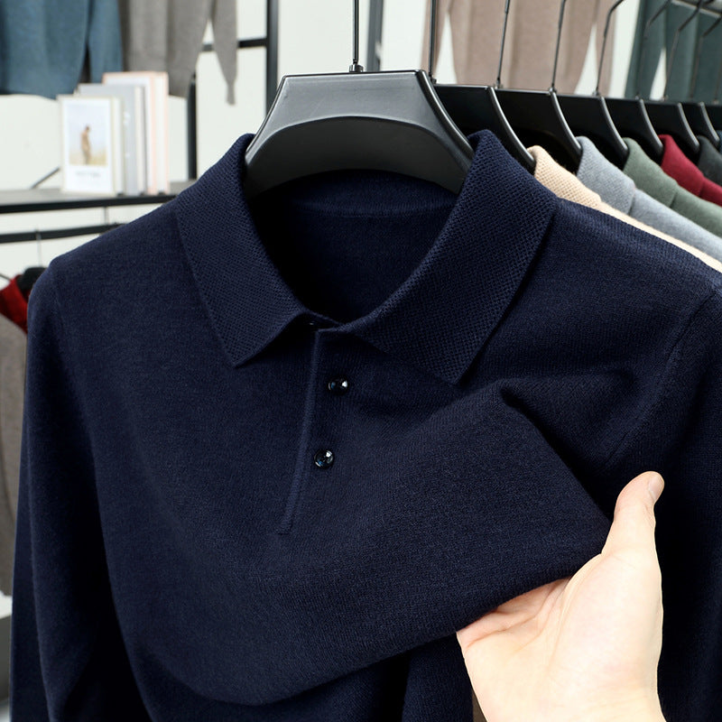 Men's New cashmere Classic Knit Polo Sweater