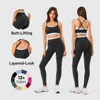 ✨✨Women's 2-Piece Matching Workout Set, Women's Clothes with Seamless Yoga Leggings & Padded Sports Bra for Gym Athletic Use