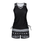 ⏰LAST DAY 60% OFF -Miraclesuit Women's Tummy Control Tankini Set with Built-In Bra – Flattering Boho Swimwear with Shorts🔥 Buy 2 Free Shipping