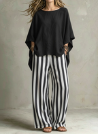 📦📦LAST DAY SAVE 49% ⏰Women Relaxed Linen Stripe Wide-Leg Set