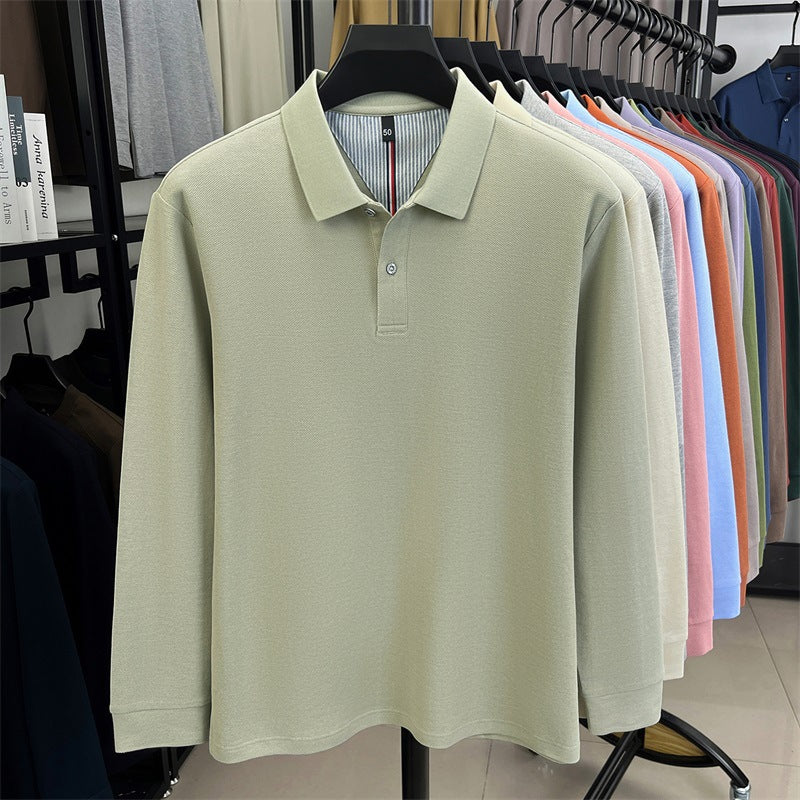 2025 autumn new arrivals cotton solid color casual all-match polo shirt