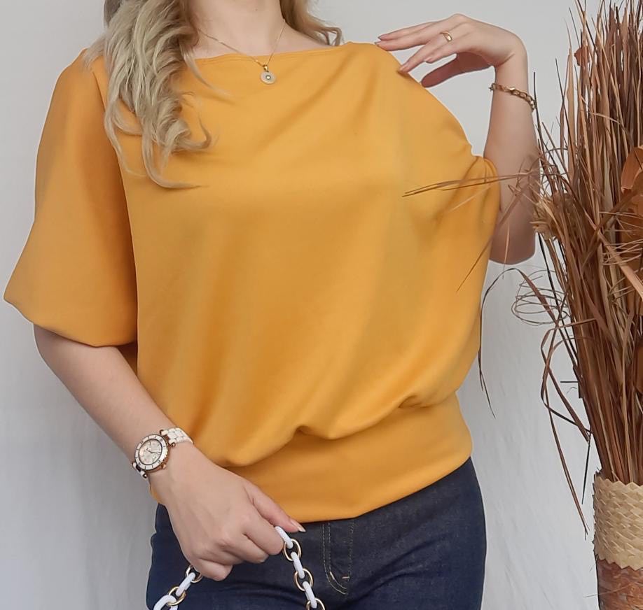 💝💝Elegant Off-Shoulder Batwing Sleeve Blouse – Soft Solid Color Casual Top