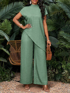 🌷Asymmetrical Sleeveless Top & Pants Set – Women’s Two-Piece