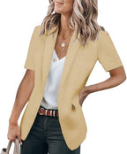 📦📦Women's Short Sleeve Casual Blazer Lapel Open Front Work Office Jacket
