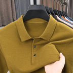 2025 Men's Cashmere Classic Knit Polo Sweater