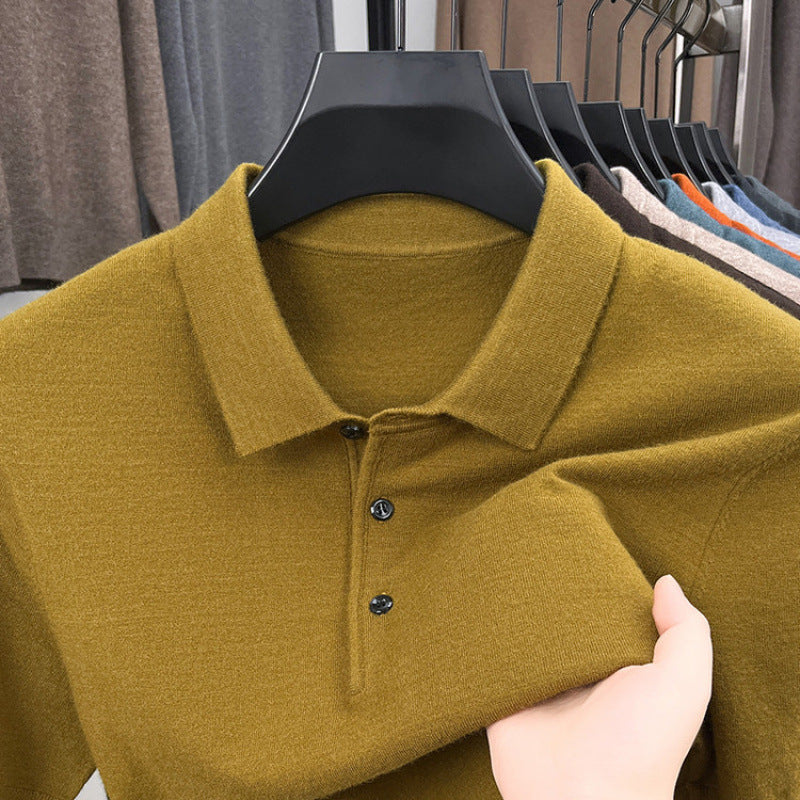 2025 Men's Cashmere Classic Knit Polo Sweater