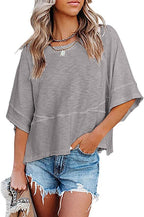 📦📦Panel Solid Color Flared Sleeve T-Shirt