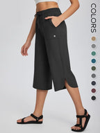 📦📦 Women's Wide Leg Yoga Capris – High Waisted with Pockets, Quick Dry, Lightweight, UPF 50+ Sun Protection – Loose Comfy for Hiking, Gym, Travel & Outdoor Workout ☀️