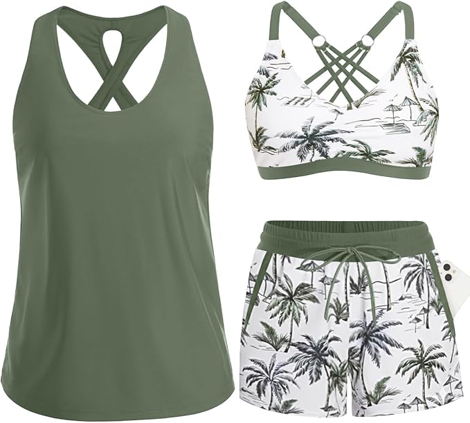 ✨✨LAST DAY 50% OFF - 3 Piece Tankini with Shorts🔥