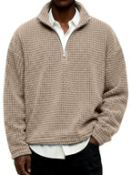 NEW🔥 Men's Daily Textured Stand Collar Zipper Casual Sweatshirt