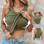 ✨✨Built-in Bra Tank Top Ribbed Racerback Tops Women Going Out Tops Everyday Basic Tanks Padded Tops