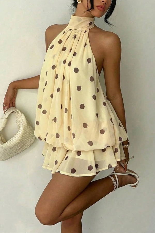 💝💝Chiffon Halter Neck Backless Mini Dress | Vacation Style