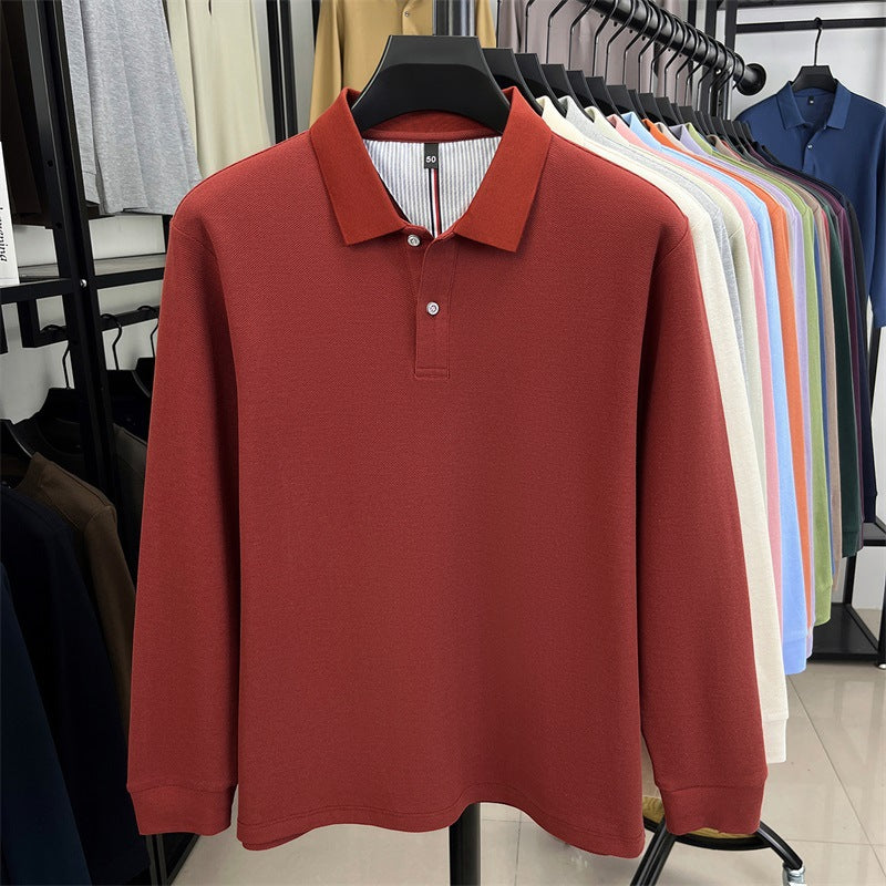 2025 autumn new arrivals cotton solid color casual all-match polo shirt