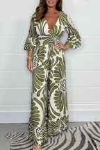 Hot Sale🔥 Printed Elastic Waist Casual Wide Leg Jumpsuit