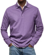 CLEARANCE🔥 Men's Everyday Comfort Lapel Button Casual Long Sleeve POLO Shirt