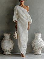 Women's Long-sleeve Sleeveless Dress For Leisure And Vacation