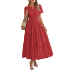 ✨✨Women's Summer 2026 Casual Maxi Dress Lightweight Short Sleeve V Neck Boho Dress with Pockets #Outdoorfun