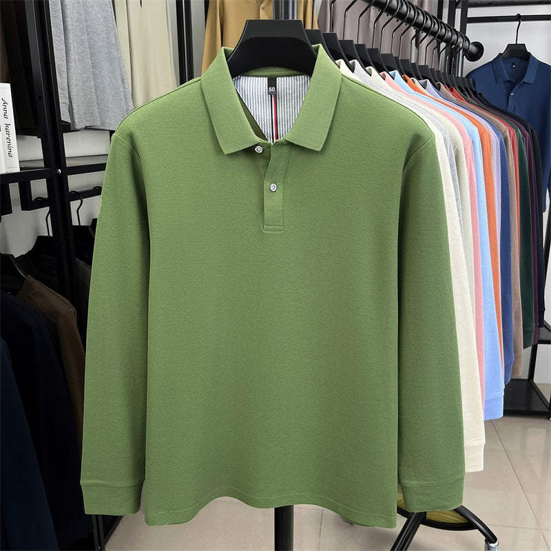 2025 autumn new arrivals cotton solid color casual all-match polo shirt