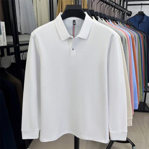 2025 autumn new arrivals cotton solid color casual all-match polo shirt