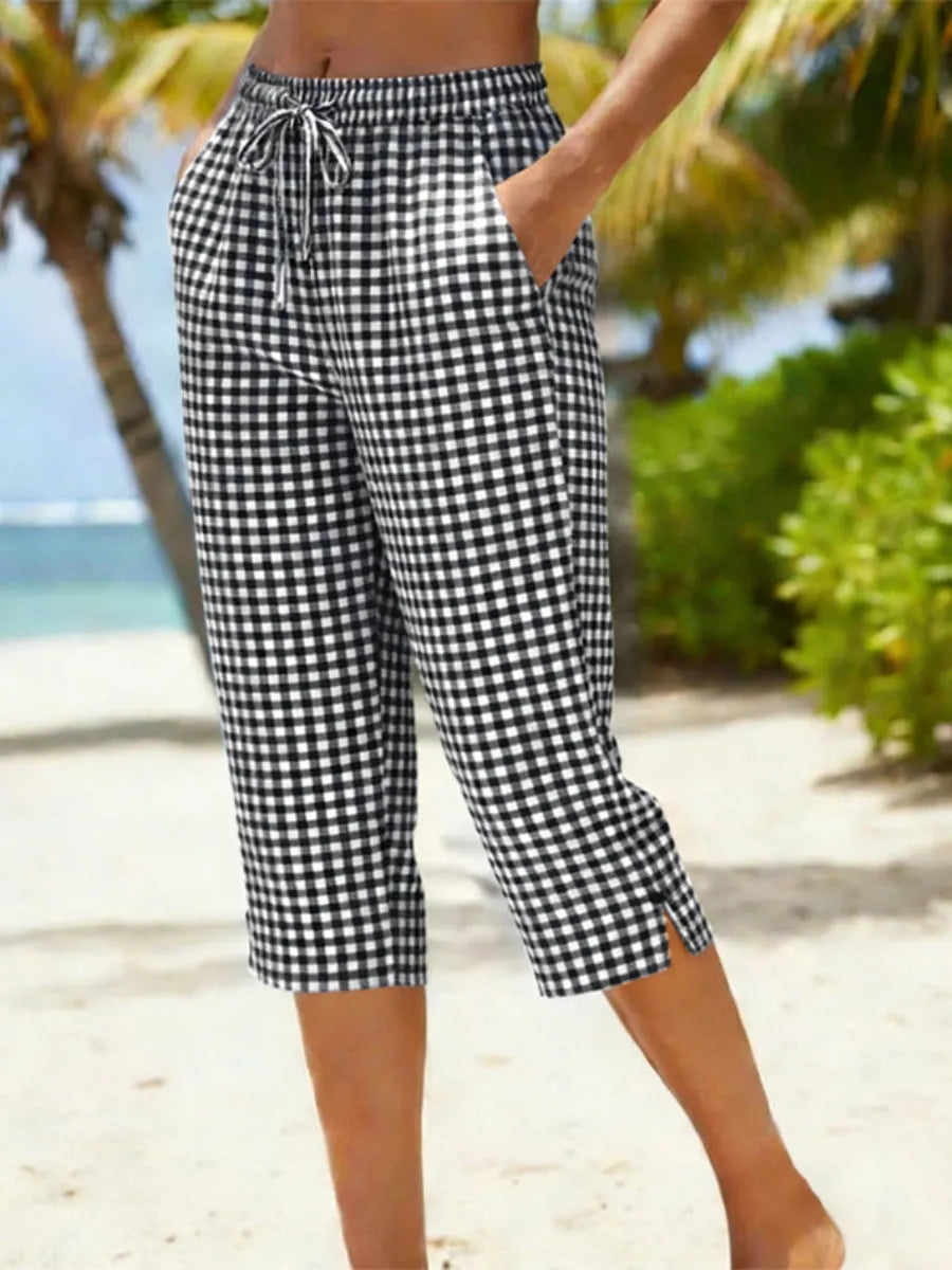📦📦Women'S Summer Plaid Capri Pants