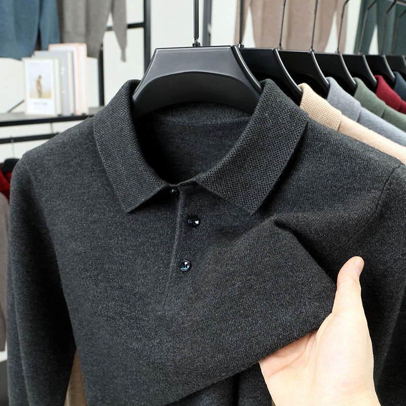 Men's New cashmere Classic Knit Polo Sweater
