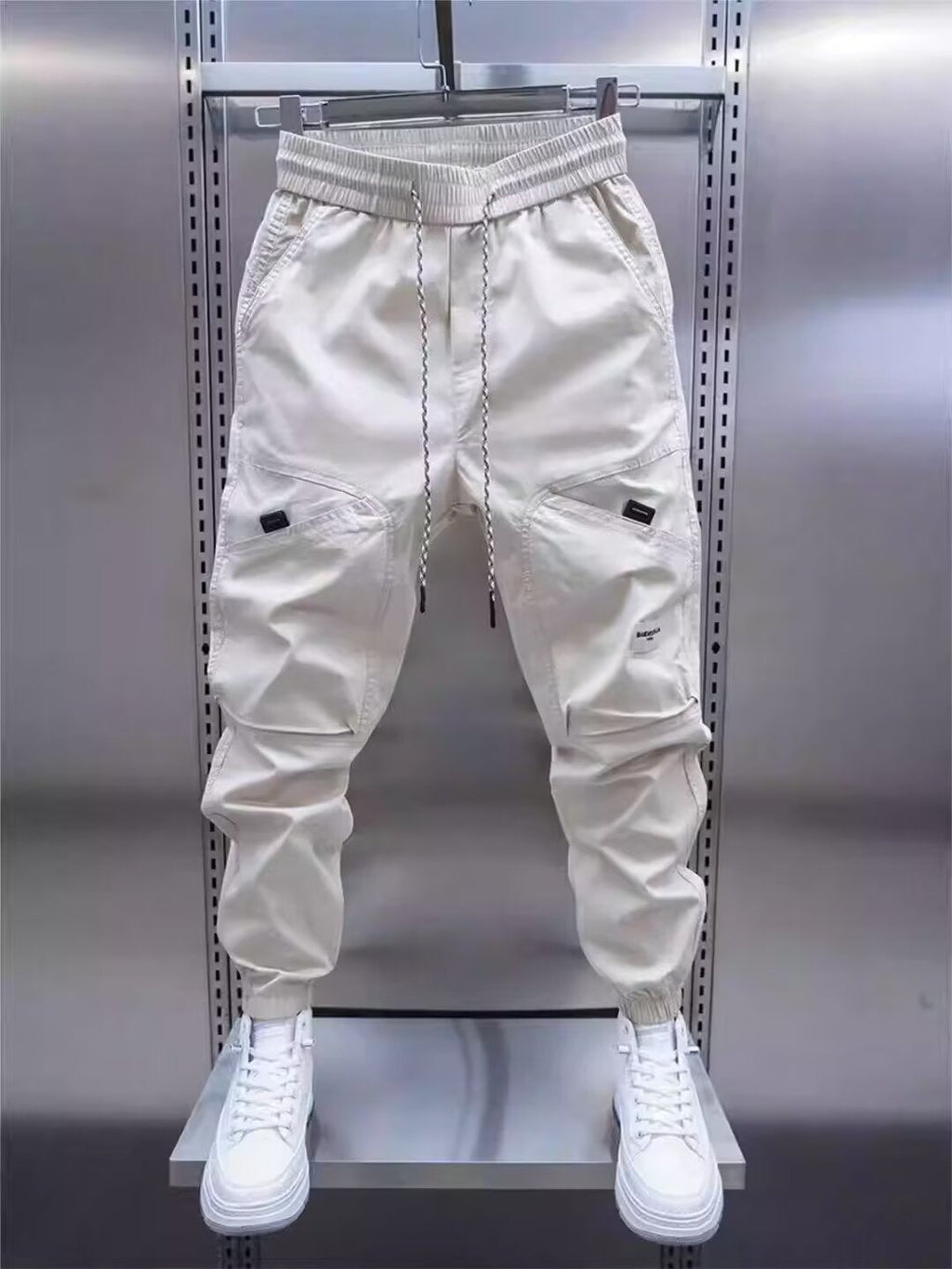 💚Trendy Men's Patchwork Denim Elastic Waist Jogger Harem Pants