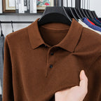 Men's comfortable and fashionable cashmere knitted polo shirt